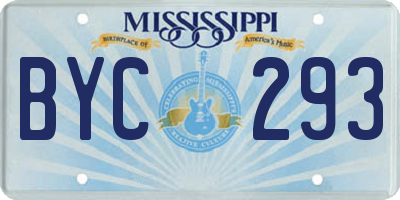 MS license plate BYC293