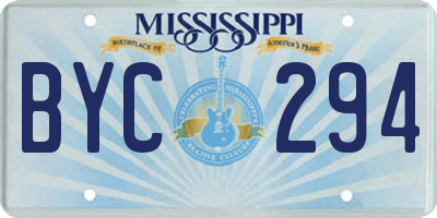 MS license plate BYC294