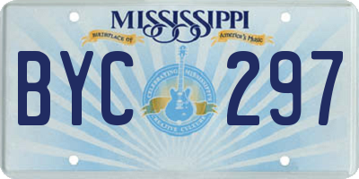 MS license plate BYC297