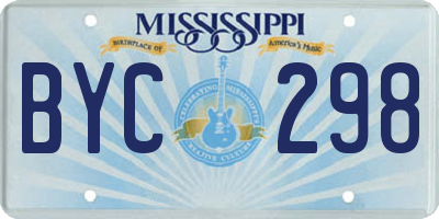 MS license plate BYC298
