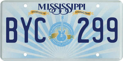 MS license plate BYC299