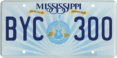 MS license plate BYC300