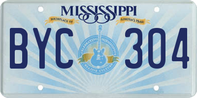 MS license plate BYC304