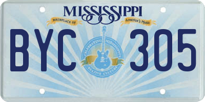 MS license plate BYC305