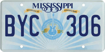 MS license plate BYC306