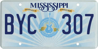 MS license plate BYC307