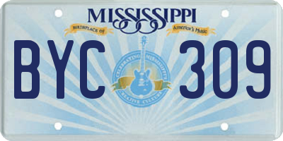 MS license plate BYC309