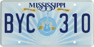 MS license plate BYC310