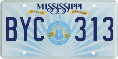 MS license plate BYC313