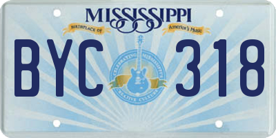 MS license plate BYC318
