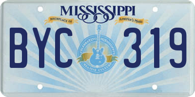MS license plate BYC319