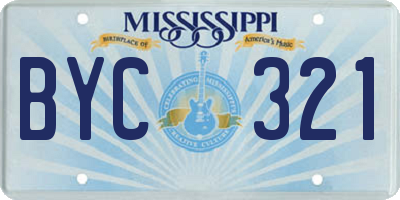MS license plate BYC321