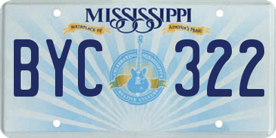MS license plate BYC322