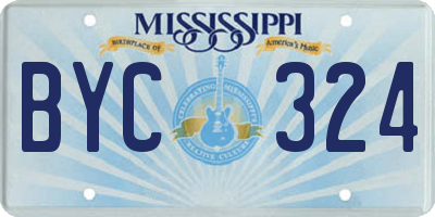 MS license plate BYC324