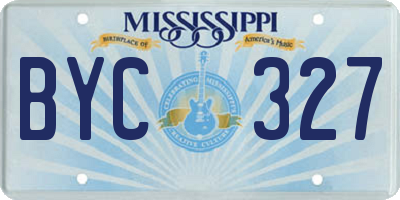 MS license plate BYC327