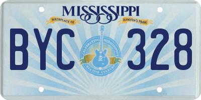 MS license plate BYC328