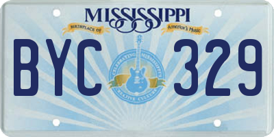 MS license plate BYC329