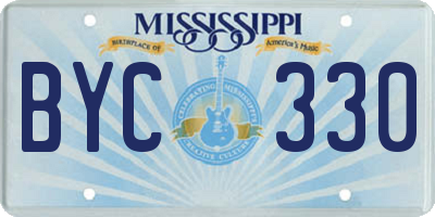 MS license plate BYC330
