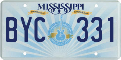 MS license plate BYC331
