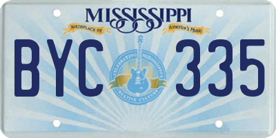 MS license plate BYC335
