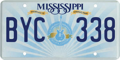 MS license plate BYC338