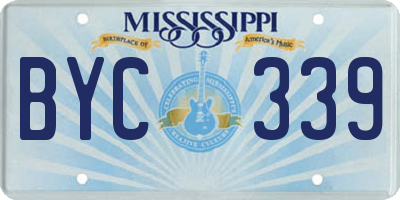 MS license plate BYC339