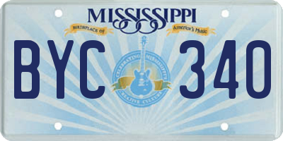 MS license plate BYC340