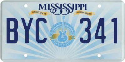MS license plate BYC341