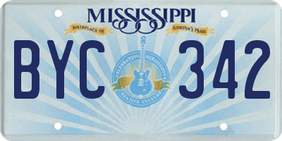 MS license plate BYC342