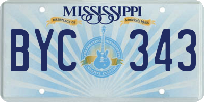 MS license plate BYC343