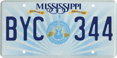 MS license plate BYC344