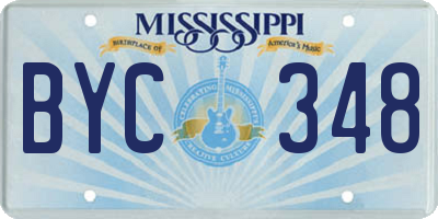 MS license plate BYC348