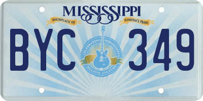 MS license plate BYC349