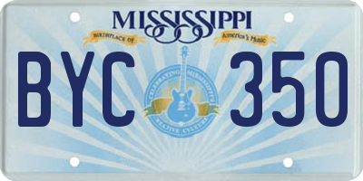 MS license plate BYC350