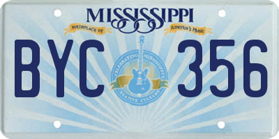 MS license plate BYC356