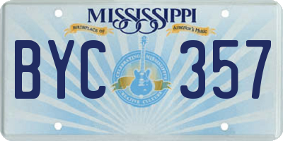 MS license plate BYC357