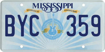 MS license plate BYC359