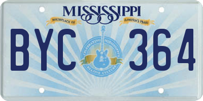MS license plate BYC364