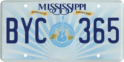 MS license plate BYC365