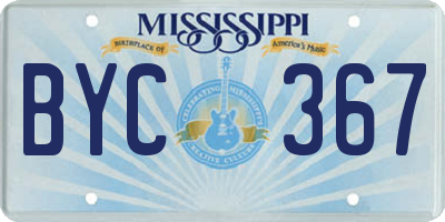 MS license plate BYC367