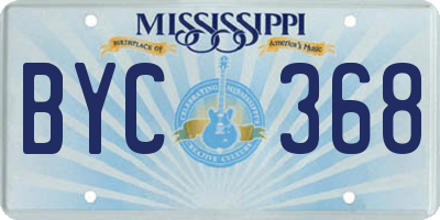 MS license plate BYC368