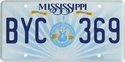 MS license plate BYC369