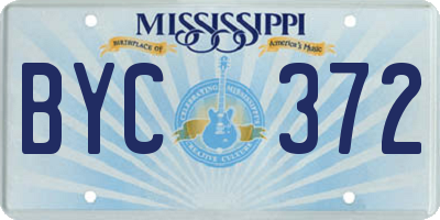 MS license plate BYC372