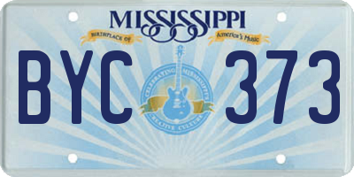 MS license plate BYC373