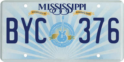 MS license plate BYC376