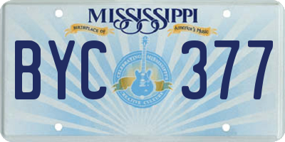 MS license plate BYC377