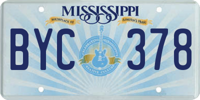 MS license plate BYC378