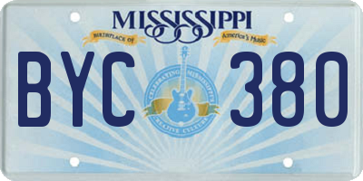 MS license plate BYC380