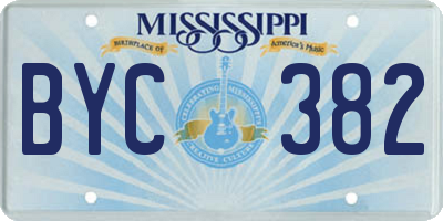 MS license plate BYC382