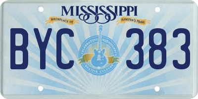 MS license plate BYC383